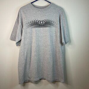 Vintage Gray Adidas Motion Logo Y2K 2000s Heather Gray Shirt Size Large